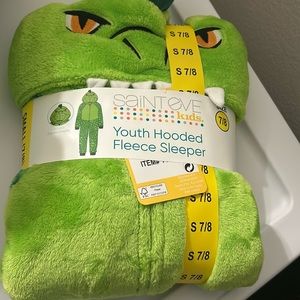 Dinosaur green sleeper pajama one zipper  hooded saint eve Eve New size S 7/8